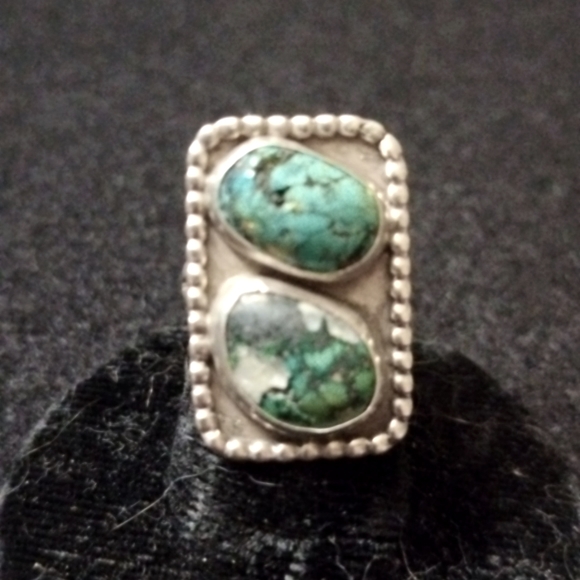 Native American Jewelry - Vintage Native American Sterling with Turquoise ring size 6 1/2.